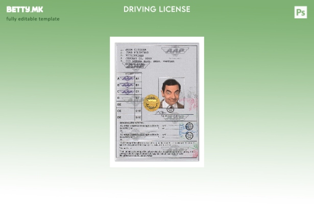 Модерен стил Филипини Меѓународна возачка дозвола (формат на Виенската конвенциј